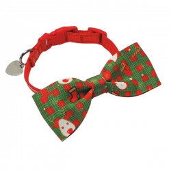 NOBBY+Xmas: Glitter collar with  BOW TIE,  M, 42cm/20mm
