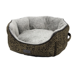 NOBBY: Oval Comfort Bed LEO Brown-leopard