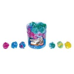 NOBBY DISPLAY: CAT toy box x48 fabric ball, Mixed colors