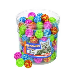 NOBBY DISPLAY: CAT toy box, x100 ball wrapped, Red