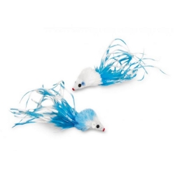 NOBBY: SET: PLUSH, Mouse w/ Feather, + CATNIP, x2