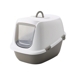 SAVIC: Jumbo Cat toilet-LEO Warm Grey-White