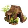 NOBBY: Aqua Ornaments WOODEN CAVE w/ plants