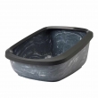 SAVIC: Cat toilet w/ edge ASEO JUMBO MARBLE anthrazit/white - black