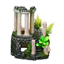 NOBBY: Aqua Ornament, ANTIQUE COLUMN, with Plants