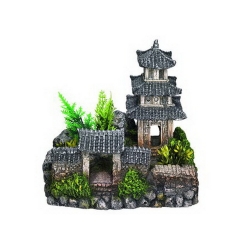 NOBBY: Aqua Ornament, ASIAN TEMPLE, with Plants