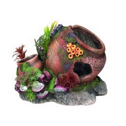 NOBBY: Aqua Ornament, JAR w/ SHELLS, with Plants