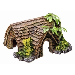 NOBBY: Aqua Ornament, COTTAGE with Plants