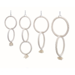 NOBBY: Bird Cage Toy ROUND ROPE x3 White