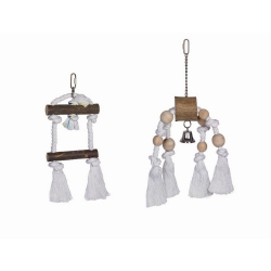 NOBBY-Παιχνίδι Πτηνών w/ bell, wood and Rope