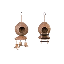 NOBBY: Bird Cage Toy, Coconut house w/ Ladder