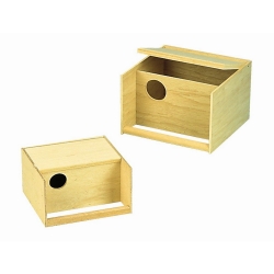 NOBBY: Parakeet nesting box w. landing perch