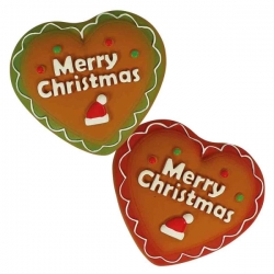 NOBBY+Xmas: DISPLAY 28pcs, Latex GINGERBREAD Heart, 10 cm