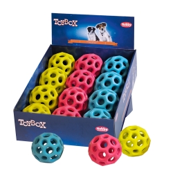 NOBBY DISPLAY: RUBBER fence Ball assorted colours