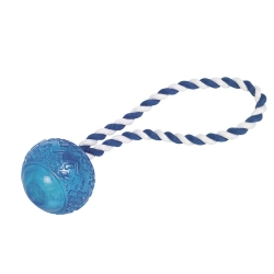 NOBBY: TPR toy Ball w/ ROPE Blue