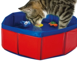 NOBBY: Cat toy POOL w/ toys Red/Blue