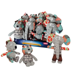 NOBBY DISPLAY: PLUSH animals Patchwork x12 Mixed colors