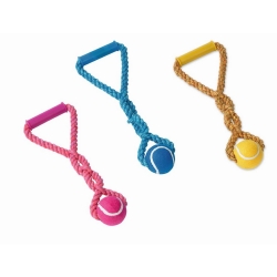 NOBBY: ROPE w/ Tennis Ball & handle ass. Yellow, Red, Blue