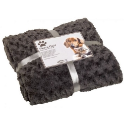 NOBBY: Plaid-Blanket Fleece SUPER SOFT Grey
