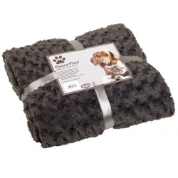 NOBBY: Plaid-Blanket Fleece SUPER SOFT Grey