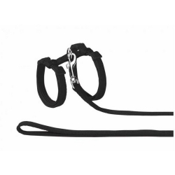 NOBBY SET: Cat Harness & Leash Black