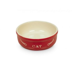 NOBBY: CERAMIC Cat Bowl, CAT Red-Beige