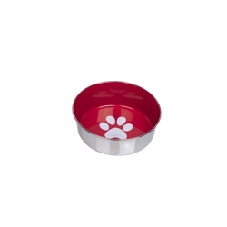 NOBBY: STAINLESS Steel Bowl, HEAVY PAW Red