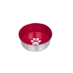 NOBBY: STAINLESS Steel Bowl, HEAVY PAW Red