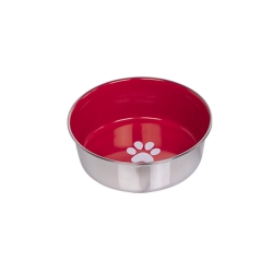 NOBBY: STAINLESS Steel Bowl, HEAVY PAW Red