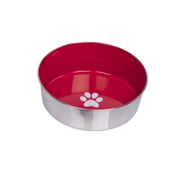 NOBBY: STAINLESS Steel Bowl, HEAVY PAW Red