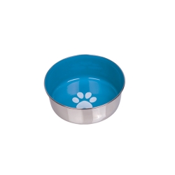 NOBBY: STAINLESS Steel Bowl, HEAVY PAW Light Blue