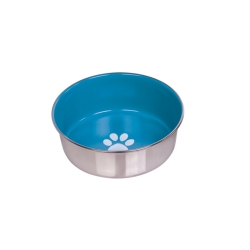 NOBBY: STAINLESS Steel Bowl, HEAVY PAW Light Blue