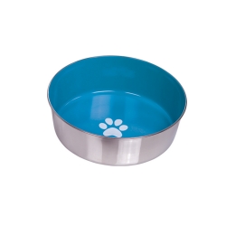 NOBBY: STAINLESS Steel Bowl, HEAVY PAW Light Blue