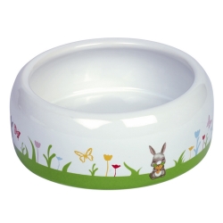 NOBBY: CERAMIC Rabbit -FLOWER White-Red