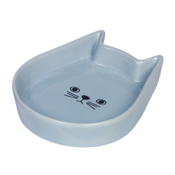 NOBBY: CERAMIC Dish, KITTY FACE Light Blue
