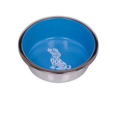 NOBBY: STAINLESS Steel Bowl, WISE, Anti-Slip Light Blue