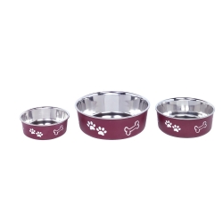 NOBBY: STAINLESS Steel Bowl, FUSION, Anti-Slip Red