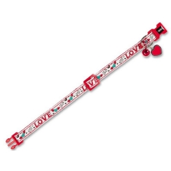 NOBBY: Cat Collar LOVE White-Red