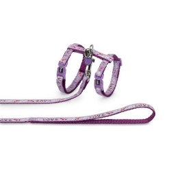 NOBBY: SET: Cat Leash+Collar LOVE Purple