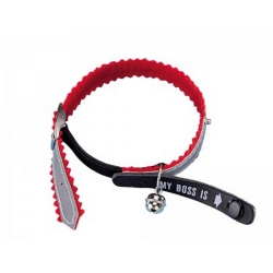 NOBBY: Cat Collar w/ ID My BOSS is Red