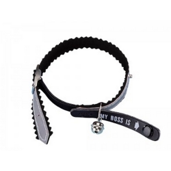 NOBBY: Cat Collar w/ ID My BOSS is Black