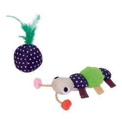 NOBBY: PLUSH σκουλήκι w/ PLUSH Ball & CATNIP Blue-Brown
