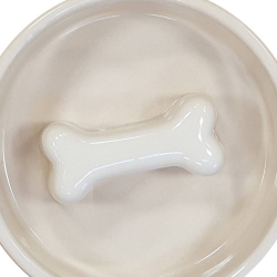 NOBBY: Anti-Gulping bowl BONE Grey/Cream