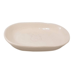 NOBBY: CERAMIC Dish, JADA Cream/Cream
