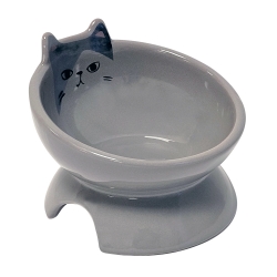 NOBBY: Cat CERAMIC bowl elevated KATO
