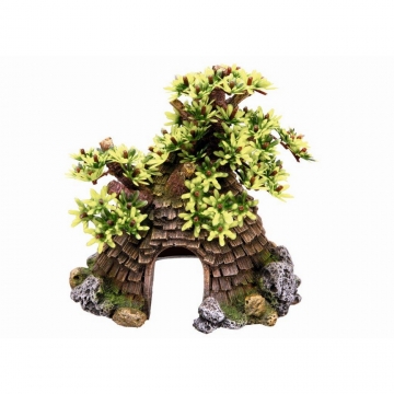 NOBBY: Aqua Ornament, COTTAGE w/ TREE