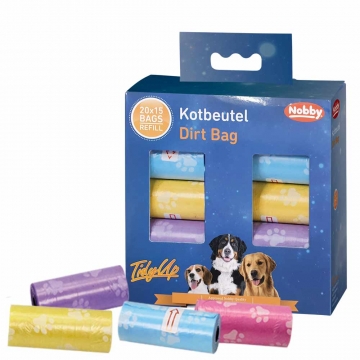 NOBBY: TidyUp POOP Bag w/ paw print value bag pastel