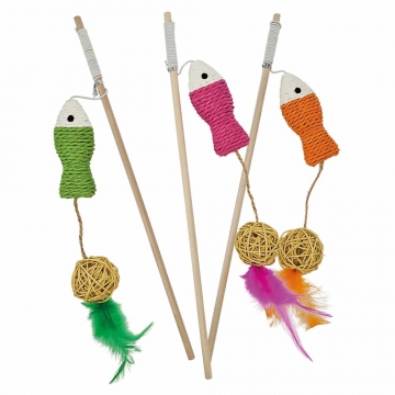 NOBBY: Rod w/ fish & Ball sisal assorted