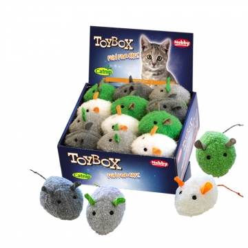 NOBBY DISPLAY: PLUSH Mouse with CATNIP x24