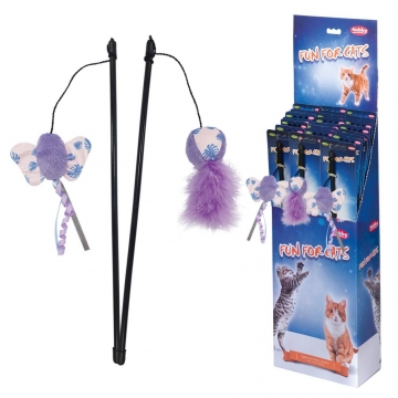 NOBBY: DISPLAY-CAT-ROD w/ Cat Toy x24 Mixed colors